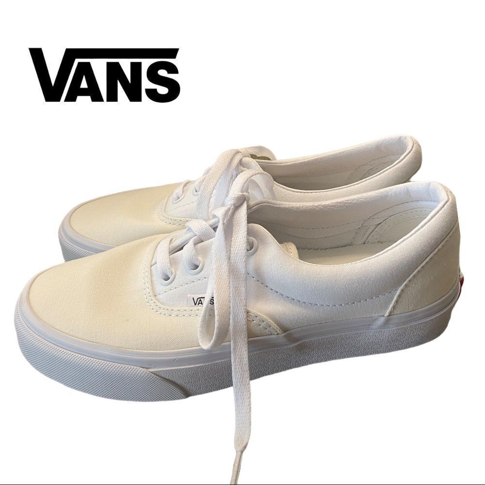 NEW Vans Era Two Tone White Cream Canvas Skate Shoe Sneakers 7